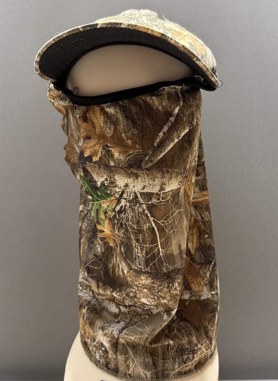 Realtree Edge Camo Hunting Hat with Integrated Face Mask and Neck Gaiter Brown